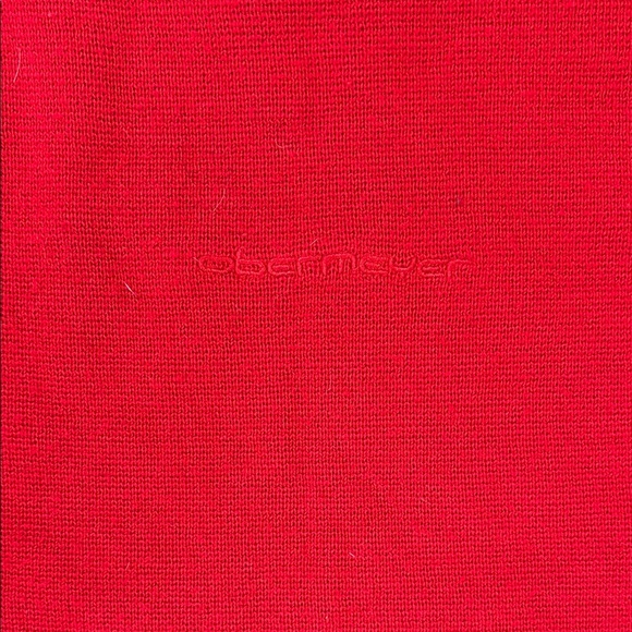 Obermeyer Men's Size Medium Red Black/Dark Navy and White Striped Sweater - Picture 13 of 14